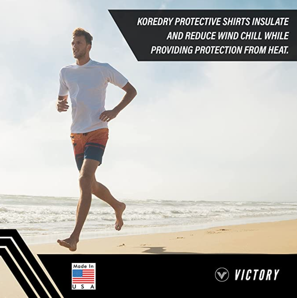 Koredry Loose Fit Short Sleeve Performance Shirt For Water Sports, UPF 50+